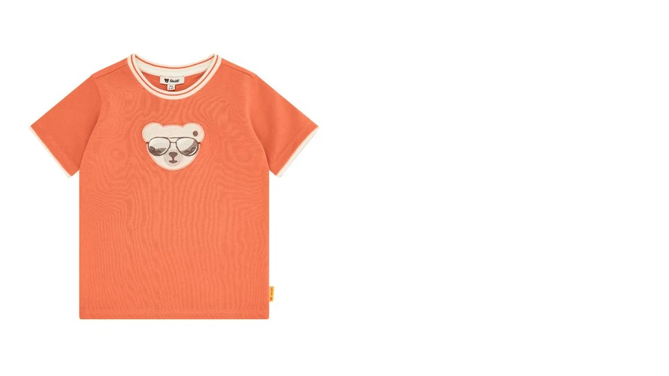 STEIFF sundancer Shirt ,orangerot TEDDY trägt Brille gr. 98- 122 - Bild 1 von 1