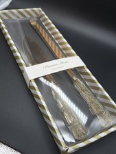 Parisian Home Gold Cake Knife Server Set Acrylic Gold Glitter Handle NIB Wedding