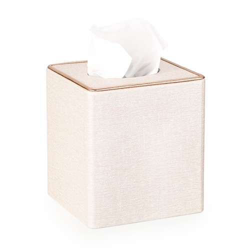 Square Linen Tissue Box Cover - Stylish Cube Tissue Box Holder with Magnetic ...