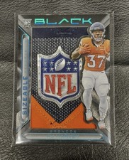 2025 Panini Black Sizeable Memorabilia NFL Logo Shield 1/1 RJ Harvey RC Broncos