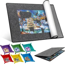 2000-Pc Foldable Puzzle Board with 6 Colorful Trays & TPU Cover, Portable & Ligh