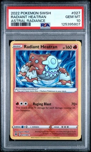 Pokemon Radiant Heatran Sword & Shield Astral Radiance #027 PSA 10 Gem Mint