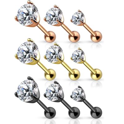 Tragus Ohrstecker Helix Cartilage Ohr Piercing Schmuck Barbell Zirkonia Kristall