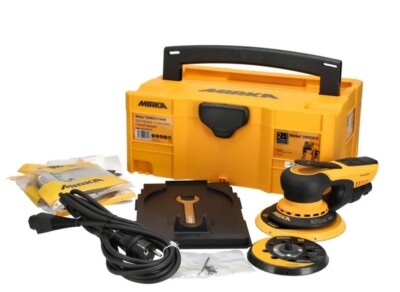 Exzenterschleifer Elektro Mirka DEROS II 5650CV Set + 150 Abranet Scheiben, Case