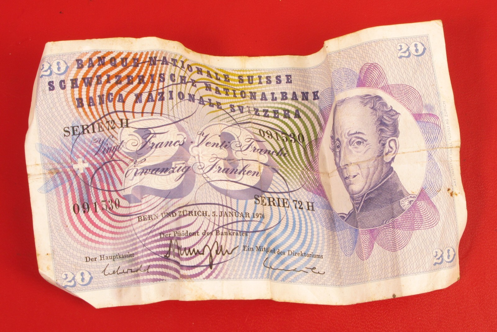 $20 SWISS SWITZERLAND 1970 SWISS FRANCS CURRENCY CASH !! | eBay