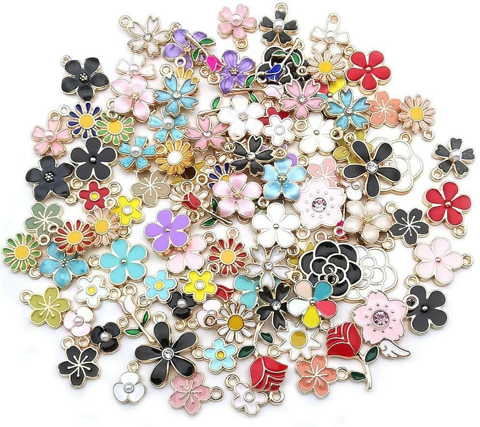 Lot De 330 Charms émail Et Apprêts - Mixed Grab Bag - Doré, Alliage