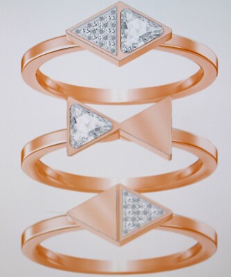 Swarovski Heroisn Ring Set Rose Gold Plated New with Box