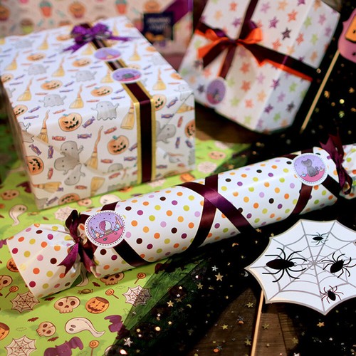 Halloween Pumpkin Ghost Web Gift Wrapping Paper Sheet Gifts Packaging Supplies - Picture 13 of 29