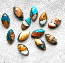  WHOLESALE SPINY OYSTER COPPER TURQUOISE CABOCHON MARQUISE SHAPE LOOSE GEMSTONE
