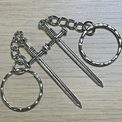2 Stück Schwert Schlüsselanhänger Anduril - Schwert von Aragon Schlüsselanhänger Silber Anime Geschenk UKSeller