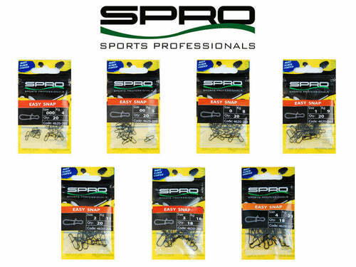 Mosquetones Spro Black Easy Snap, Negros Mate, Para