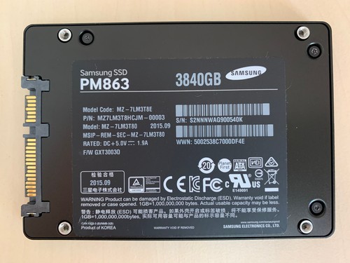 Samsung PM863 3,84 TB SSD, mit OVP