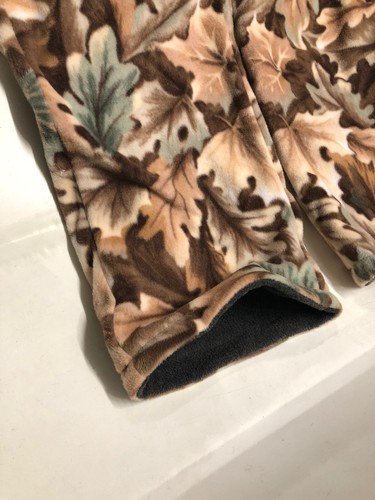 ZooFleece Beige Leaf Camo Pants Hunting Camouflage Leaves Unisex Bottoms M - Picture 4 of 6