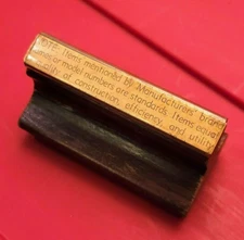 Vintage Wood Rubber Ink Stamp "Manufacturers Statement Paragraph"