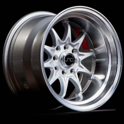 JNC 003 Silver Machined Lip 15x9 4x100/4x114.3 +0 Wheel/Rim | eBay