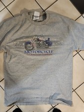 T-shirt men’s Gray motorcycle and American tradition size L Made In USA