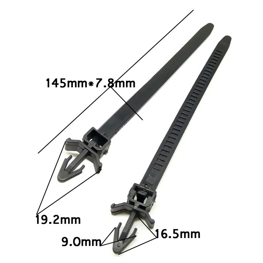 50Pcs Nylon Car Cable Tie Fastener Clips Loom Hose Clamp Fastening Zip Strap Kit - Изображение 4 из 4