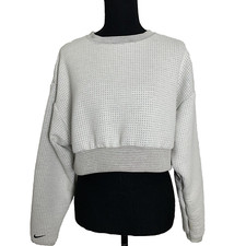 Nike Sportswear Women's Crew Neck Long Sleeve Cropped Fleece Sweatshirt Size XS