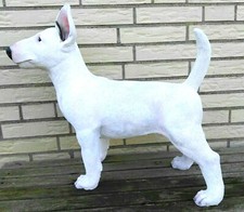 Groß Hundefigur Outdoor Bullterrier Welpe Weiß Garten Hund Figur Kampfhund Dog