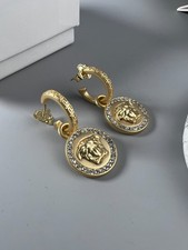 Versace Crystal Medusa Gold Earrings