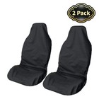 2PCS Front Car Seat Covers Waterproof Black Universal SUV Car Van Waterproof