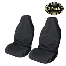 2PCS Front Car Seat Covers Waterproof Black Universal SUV Car Van Waterproof