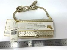Adrienne Vittadini Smartphone Charging Wallet RFID Protection GOLD Basket Weave