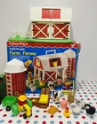 Vintage 1990 Fisher-Price Little People Farm 2555 Barn Animals With Box