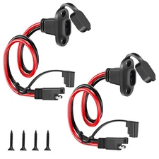 2 pcs 10AWG SAE Male to Female Cable 1FT Quick Connector Harness for Solar Panel