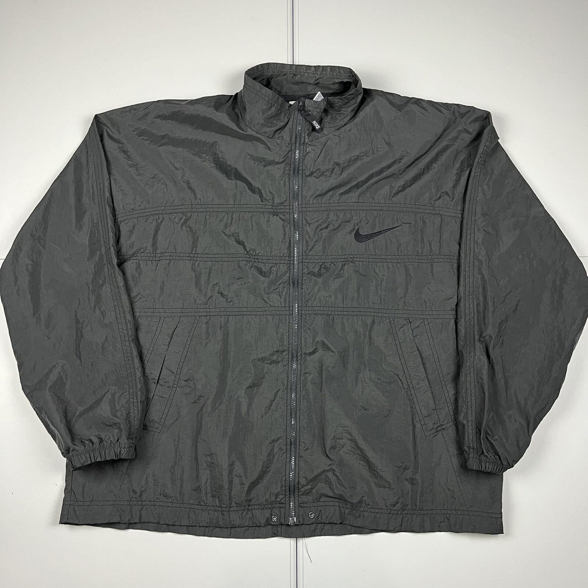 Vintage 90s Nike Full Zip Nylon Windbreaker Track Jacket Vintage 90s Nike Full Zip Nylon Windbreaker Track Jacket