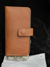 Genuine Leather, iPhone 13 pro max folio case, brown Color. New, card holder,#89