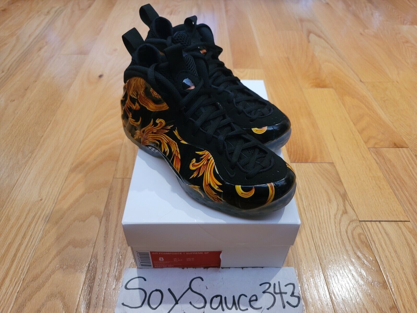 NEW AUTHENTIC NIKE AIR FOAMPOSITE 1 ONE SUPREME SP BLACK SIZE 8 (652792-001)