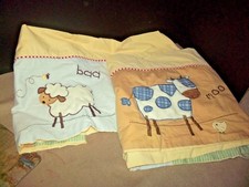 Li'l Kids Set of 2 Window Valances Farm Animals Sheep Cow Yellow Blue Green