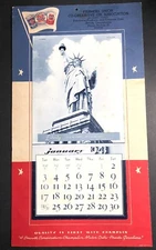 Champlin Oil Gas Enid Oklahoma Patriotic Calendar Sign 1943 Saunders County WWII