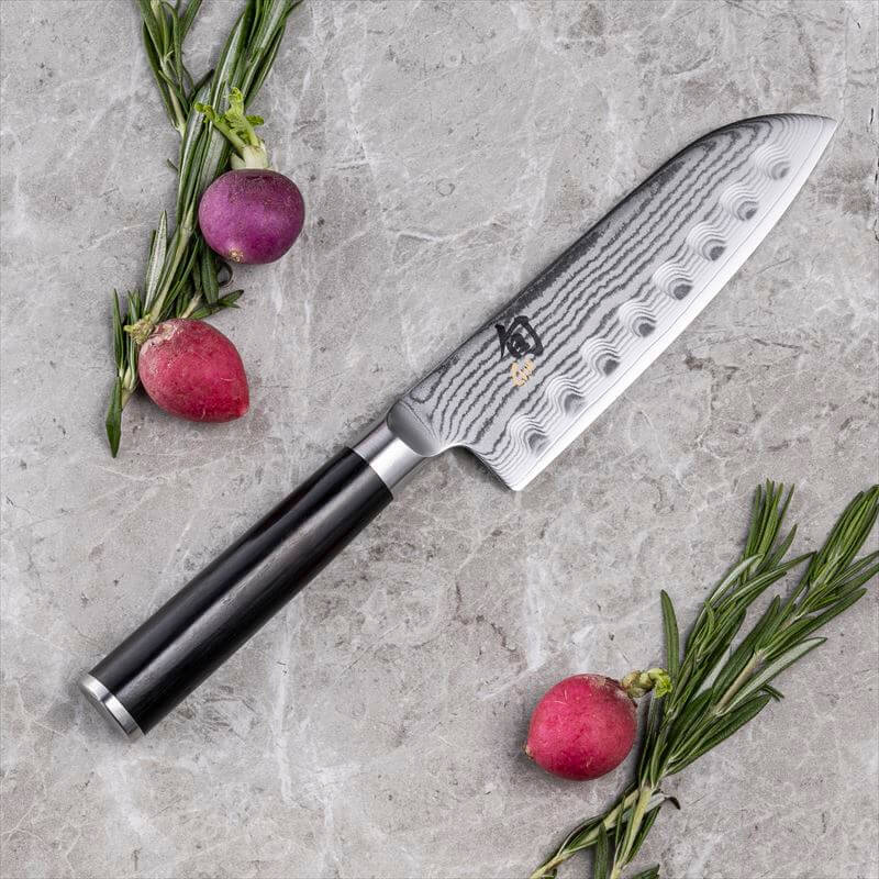 KAI Shun Santoku knife 5.31in 135mm Damascus dimple DM0740 Chef's