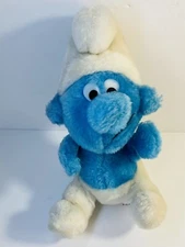 Smurf Plush Peyo 1980 Wallace & Berrie Co Vintage Smurf 7” Inch 