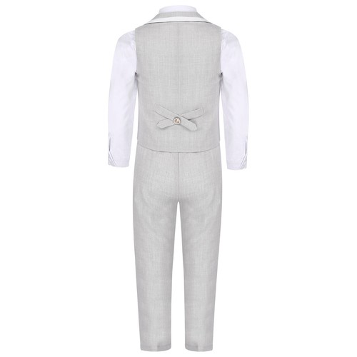 Boys Set Solid Color Outfits Stage Performance Suit Corsage Waistcoat Birthday - Picture 19 of 31