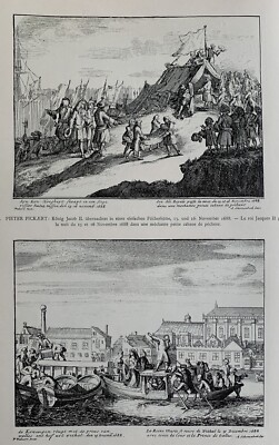 King James II Stuart - Flucht Königin Maria Beatrice d Este 1688 - Revolution