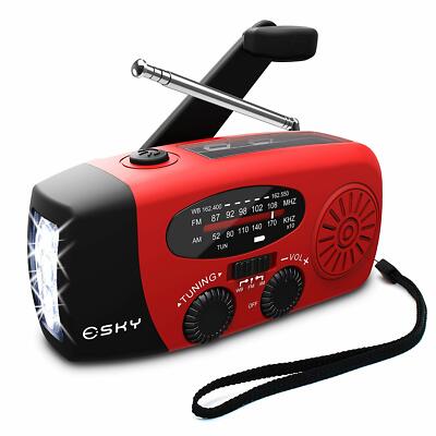 Emergency  Radio Crank Solar Hand Weather 1000mAh Power Bank Charger Flash Light