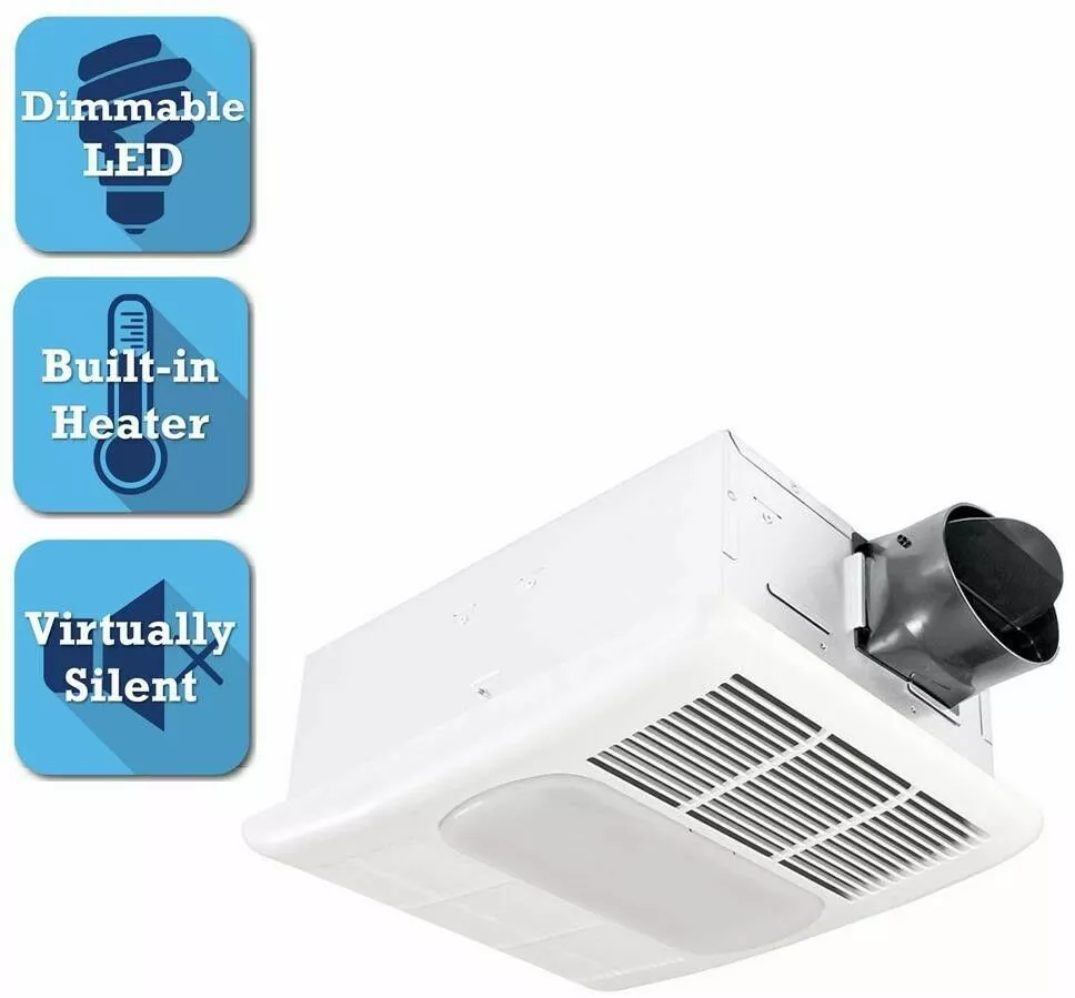 Delta Exhaust Bathroom Fan 80 CFM Ceiling LED Light Heater Vent