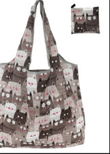 NWOT Cat Tote Bag - folds up into its own pocket