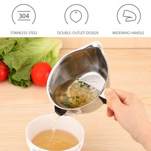 Stainless Steel Grease Bowl Kitchen Oil Separator Gravy Oil Soup