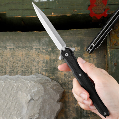 9'' STILETTO TAC FORCE WOOD SPRING OPEN ASSISTED TACTICAL FOLDING POCKET KNIFE