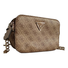 GUESS Noelle 4G Designer Crossbody Bag Brown
