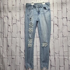 American Eagle Jegging Next Level Stretch Womens Sz 8 Distressed Light Washed