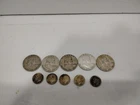 Lot Of 5 Franklin Half Dollars And 5-1964 And Older Roosevelt 90% Silver Coins