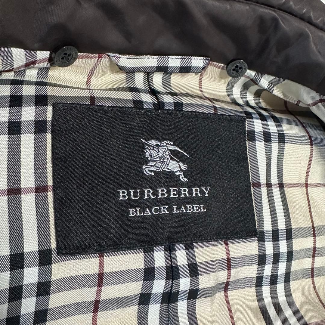 Burberry Black Label Down Coat Nova Check L Stainless Steel Collar Used thumbnail 7