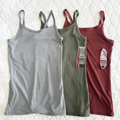 No Boundaries Ribbed Tank Top Bundle of 3 S (3-5) Minimalist Neutral Layer NWT