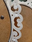 Vintage White faux Rattan Wall Mirrors pair - 9x7 Ornate Wicker Look Oval Accent — photo 7
