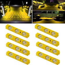8PCS Led Truck Bed Lights Kit,Pickup Bed Lighting Kit,Rock Light with Yellow